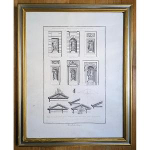 Large Neoclassical Print - Architectural Elements