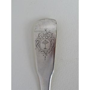 Pair Of Silver Basting Spoons By Barthélemy Rieumes, Toulouse, 1734