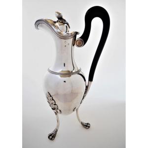 Silver Ewer Or Coffee Pot By Abel-etienne Giroux, Paris, Empire Period