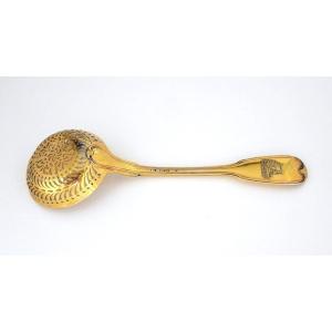 Sugar Spoon In Gilt Silver By Imlin, Strasbourg, 1784