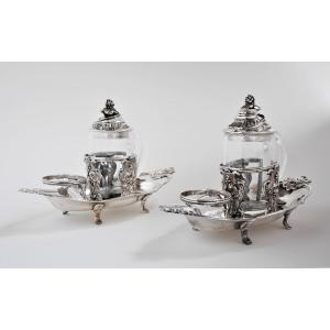 Two Silver Mustard Pots, A Pair, Paris, 1768-1770