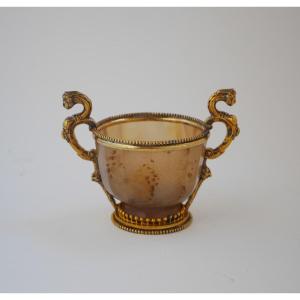 Cup With Agate Handles And A Silver-gilt Mount, Germany (augsburg?), Circa 1700
