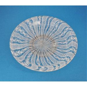 Small Filigree Glass Dish, France, Circa 1700