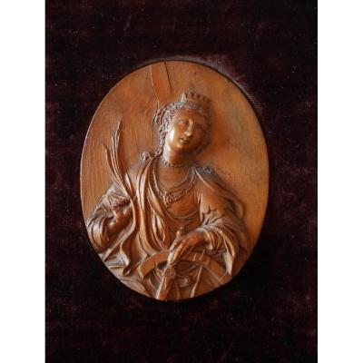 Medallion, Saint Catherine Of Alexandria, Flanders, XVIIth Century