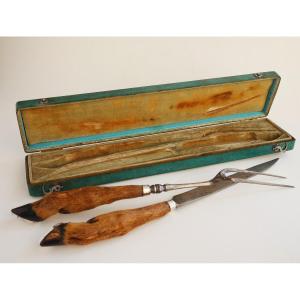 Carving Service In Its Shagreen Box, Silver And Steel, France, Empire Period