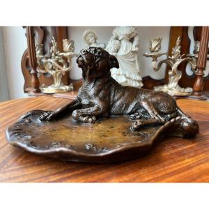Vienna 1899 Bronze Empty Pocket Dog Signed Otto Jarl (1856/1915)
