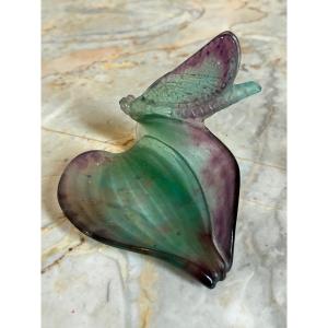Daum France Glass Paste Bowl Emptier Dragonfly 20th Century