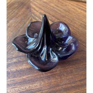 Lalique France Ring Sizes, Purple Flower, 20th Century