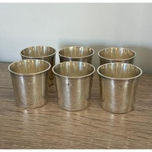 6 Empire 1st Rooster Sterling Silver Shot Glass Goblet 