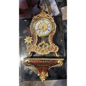 19th Century Boulle Marquetry Cartel Clock – Napoleon III Period – Sunburst Pendulum – 58 Cm