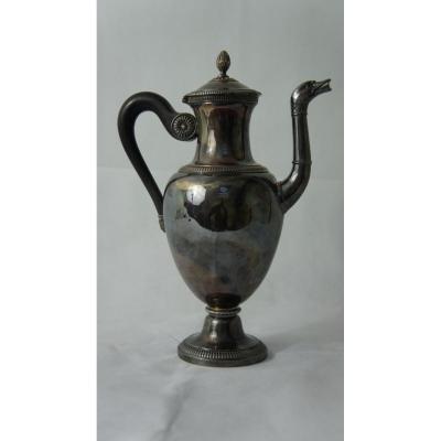 Piedouche Jug XIX Solid Silver Hallmark Old Man Swan Spout 788gr Ep Restoration