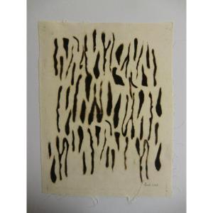 Ambi Malagasy Artist "singa", 2023 Burns On Soga From Madagascar 40 X 30 Cm