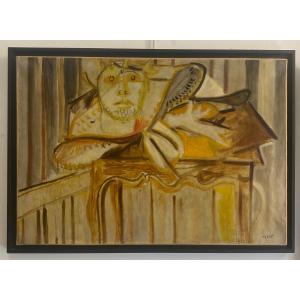 Tal-coat Pierre (1905-1985) "self-portrait At The Table", 1942 Oil On Canvas Signed 63 X 91 Cm