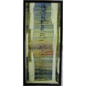 Malaval Robert (1937-1980) "untitled", 1974 Acrylic On Paper, Signed And Dated 59.7 X 25 Cm