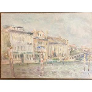 François De Asis, Born In 1935 "venice, Caorle", 1982 Oil On Canvas Board 38 X 46 Cm