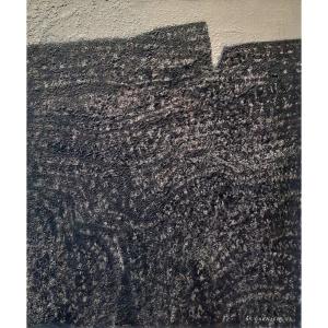 Henry Le Chénier (1937-2014) "schists", 1979 Oil On Canvas 55 X 46 Cm