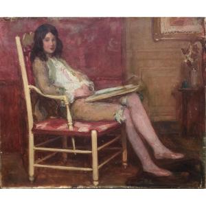 Oil On Canvas By Jean-gabriel Domergue (1889-1962) Portrait Dated 1911