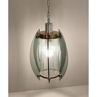 Italian Glass And Brass Lantern