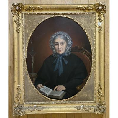 Oil Female Portrait Victor Pieters (1813-1894)