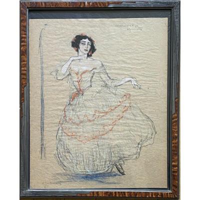 Arthur Grünenberg Lithograph. "tamara Kasarvina" Dancer.
