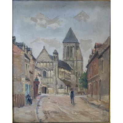 Oil On Board Ouistreham Jules Ribeaucourt (1866-1932) 