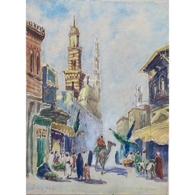 Pair Of Orientalist Watercolors