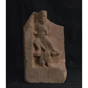 Fragment Of Buddhist Steele With Relief Of A Guardian And A Lion, Northern Wei (386-534)