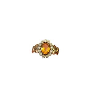 Rose Gold, Citrine And Diamond Ring