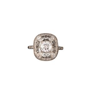 Art Deco Platinum And Diamond Ring