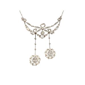 Ribbon Knot Drapery Necklace, Circa 1900