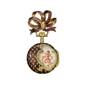 Tiffany & Co. - Enamel, Diamond And Gold Pocket Watch, Late 19th Century