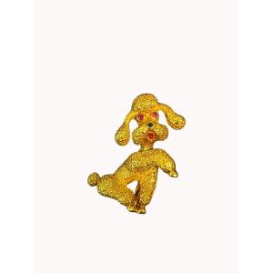 Poodle Brooch In 18k Gold