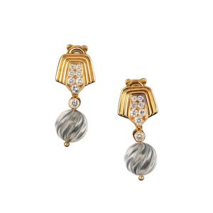 Boucheron Pair Of Gold And Diamond Earrings