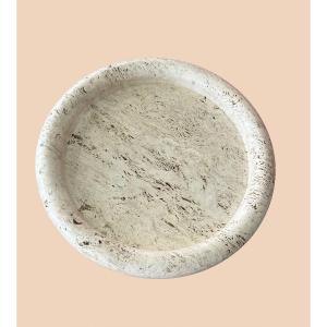Large Travertine Tray / Centerpiece. Up&up Edition. Circa 1970.