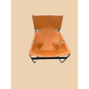 Armchair Model F444, Design Pierre Paulin, In Natural Leather