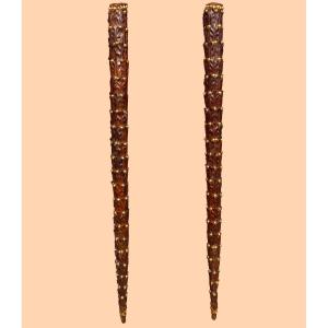 Pair Of Decorative Elements In Gilded And Carved Wood, 18th Century