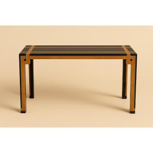 Console Table In Wood And Chromed Metal, Design Roméo Rega, Circa 1970