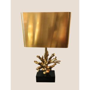 Maison Charles Coral Lamp In Gilded Bronze
