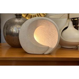 Round Limestone Lamp, Design Albert Tormos