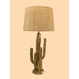 Gold Metal Cactus Lamp