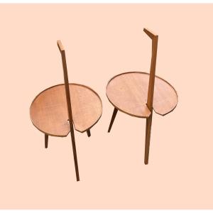 Pair Of "cicognino" Sofa Ends, Franco Albini Design, Circa 1953, Cassina Edition