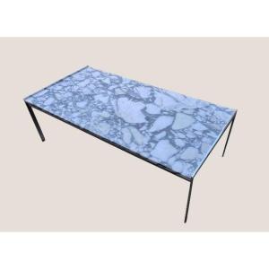 Arabescato Marble Coffee Table Circa 1970