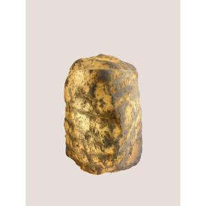 Large Hollowed-out Monolith Block In Alabaster