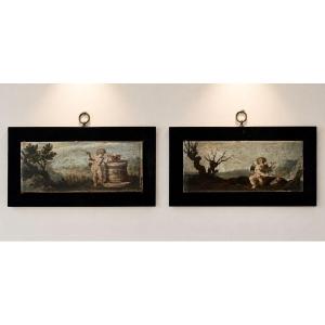 Pair Of Antique Flemish Paintings, 17th Century – Cornelius Galle (flemish School/painting)