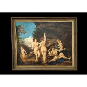R. Maillard – The Bathers (modern Painting, 20th Century) – Genre Scene/landscape/nude