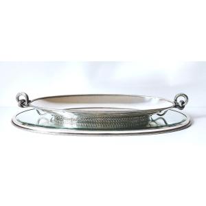Large Centerpiece With Solid Silver Art Deco Display Stand Wolfers