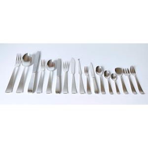 Solid Silver Art Deco Cutlery Set Wolfers Mona Lisa Model 230 Pieces