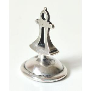 Bucket, Solid Silver Coat Of Arms Seal, 18th Century