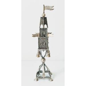 Spice Tower, Besamim In Solid Silver Filigree 