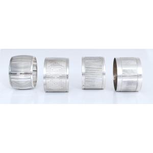 Four Art Deco Napkin Rings In Solid Silver 